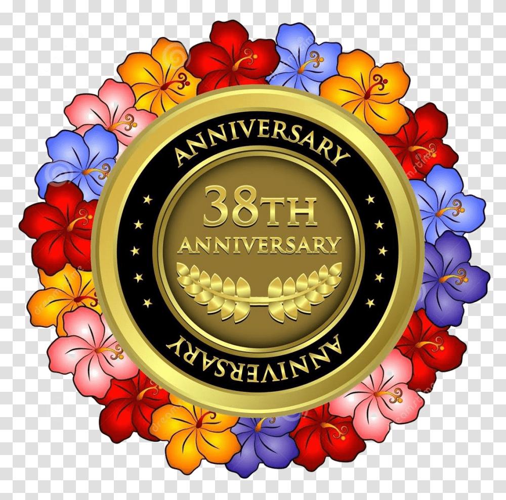 Download 38 Anniversiary Lei Hawaiian Flowers Image 11th Anniversary 11th Logo, Graphics, Art, Symbol, Trademark Transparent Png