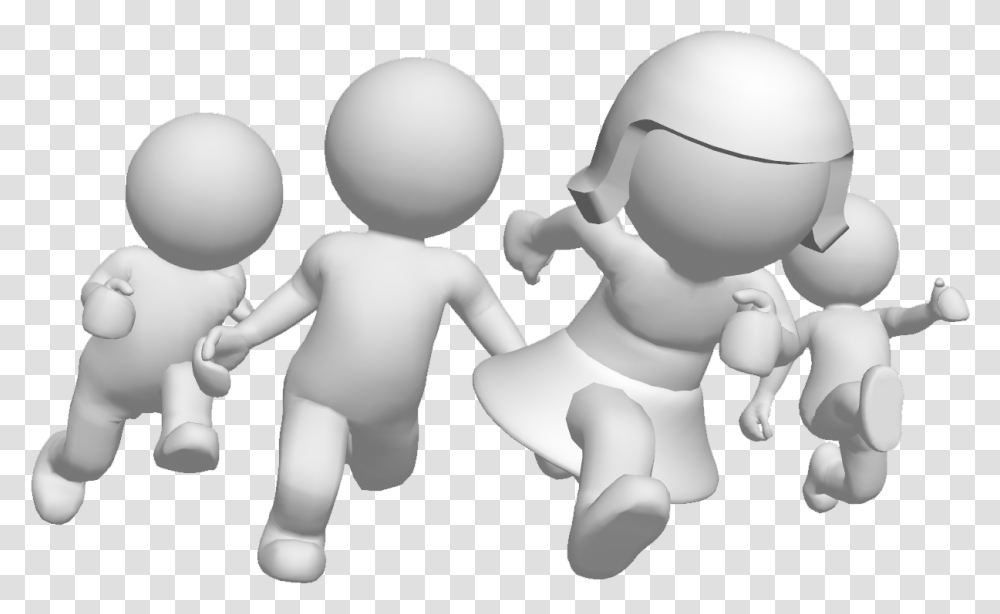 Download 3d People Run 3d White Man, Person, Human, Baby, Silhouette Transparent Png