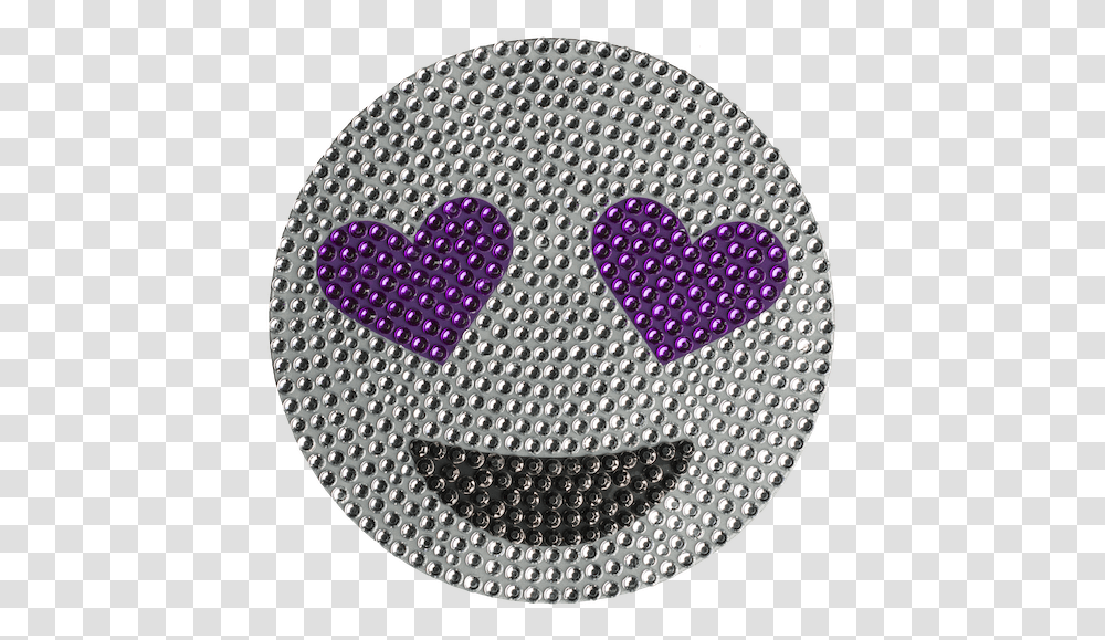 Download 5 Inch Purple Heart Eye Emoji, Rug, Logo, Symbol, Trademark Transparent Png