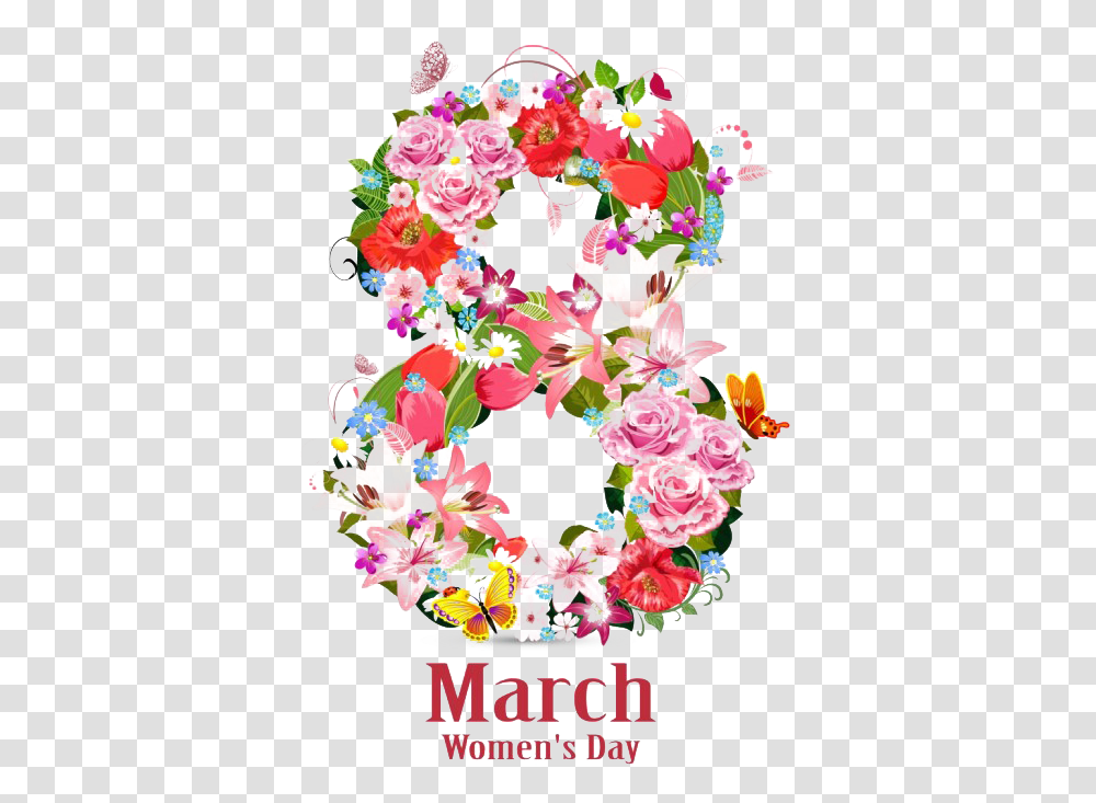 Download 8 March Background 8 March Day, Graphics, Art, Wreath, Floral Design Transparent Png