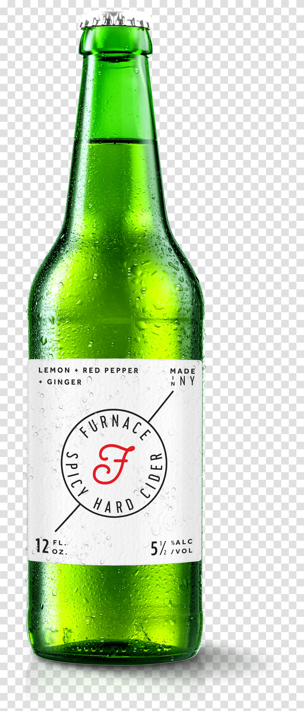 Download A Large Image Of Furnace Cider Bottle And Glass Bottle, Beer, Alcohol, Beverage, Drink Transparent Png