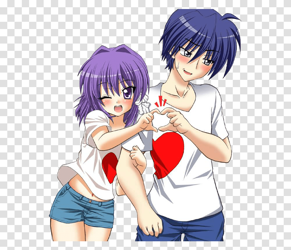 Download Abhi Qataar Mein Hain Couple Cute Pic Anime, Manga, Comics, Book, Person Transparent Png