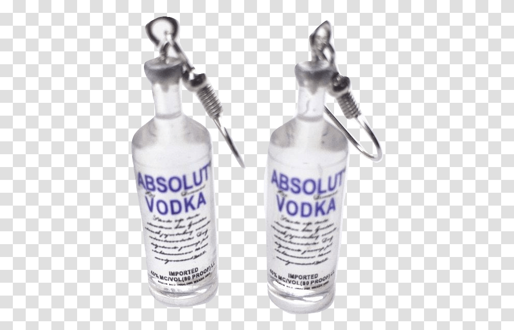 Download Absolut Vodka Bottle Drop Earrings Water Bottle Vodka Earrings, Liquor, Alcohol, Beverage, Drink Transparent Png