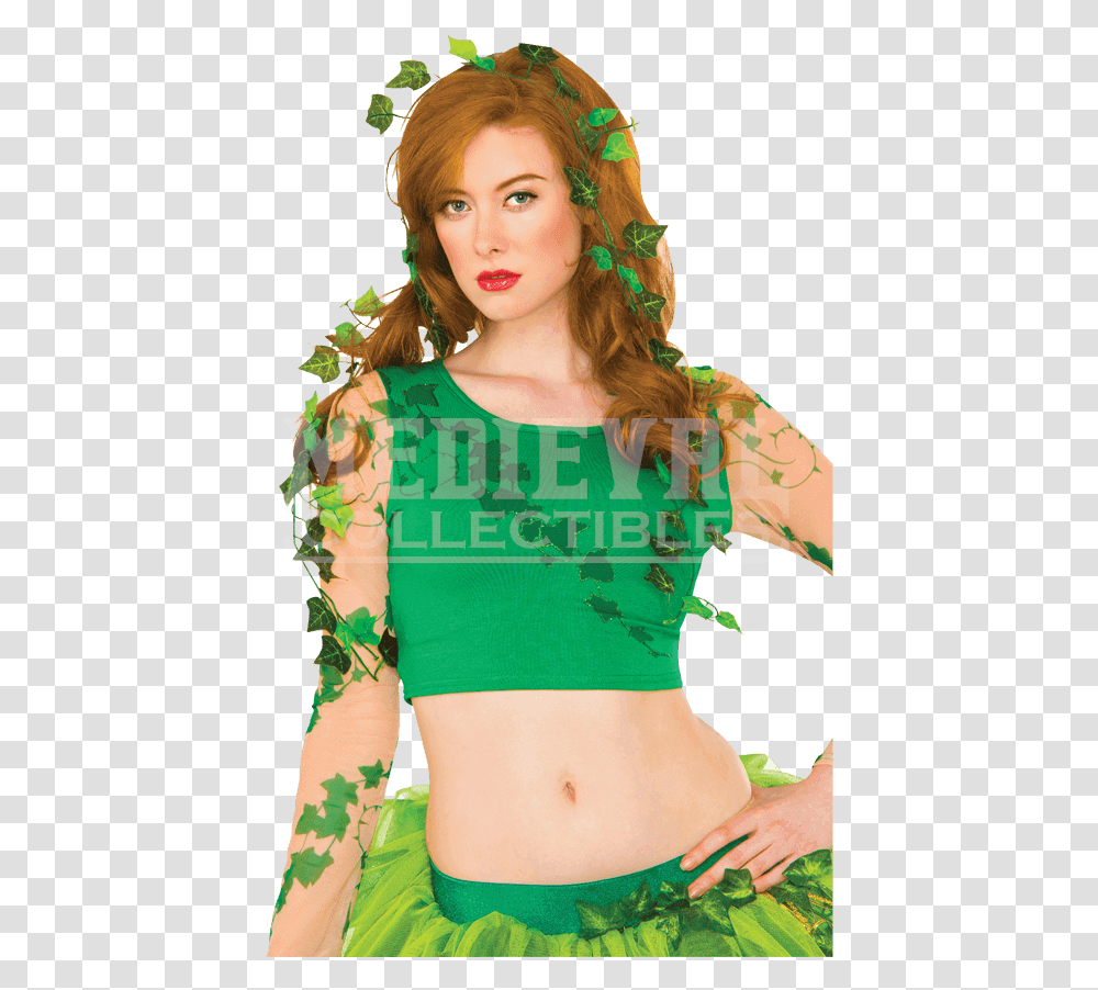 Download Adult Poison Ivy Leaf Kit Women's Poison Ivy Poion Ivy Halloween Costume, Clothing, Person, Female, Face Transparent Png