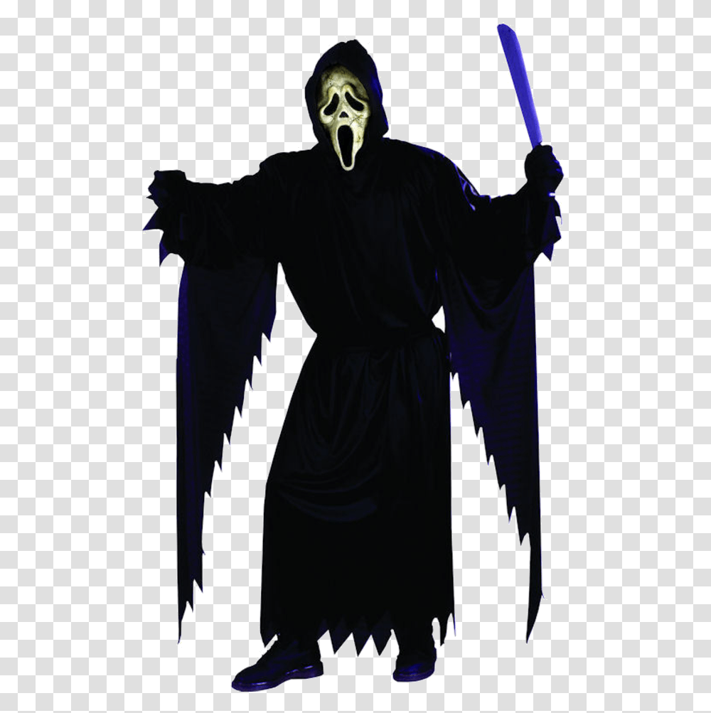 Download Adult Zombie Ghost Face Boy Halloween Costumes Scary, Clothing, Person, Fashion, Cloak Transparent Png