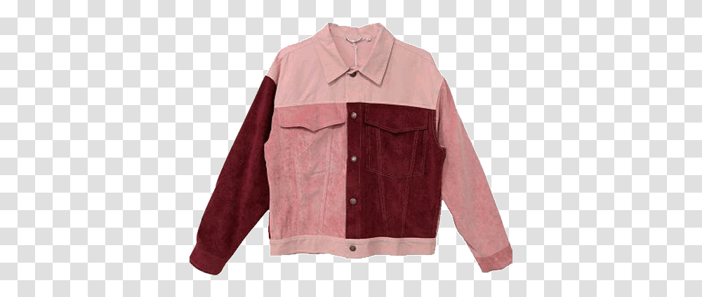 Download Aesthetic Clothes And Image Pink And Red Pink Patch Denim Jacket, Clothing, Apparel, Shirt, Long Sleeve Transparent Png