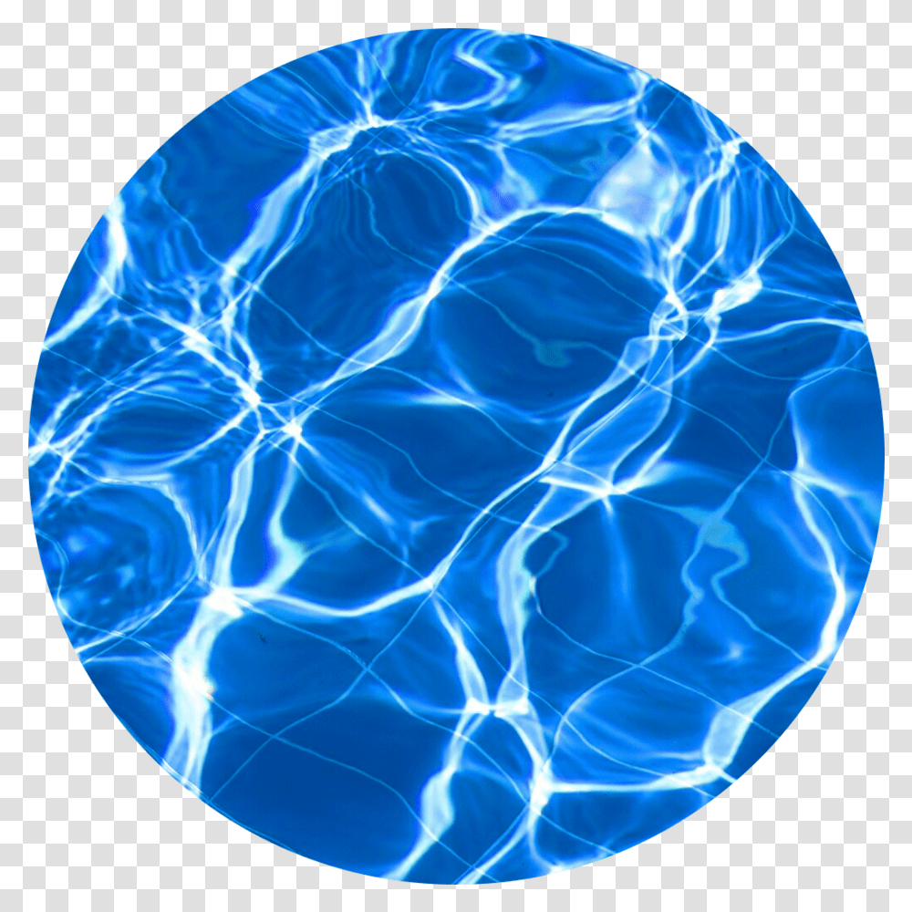 Download Aesthetic Pool Water Circle Blue Aesthetic Stickers, Sphere, Rug, Pattern, Fractal Transparent Png