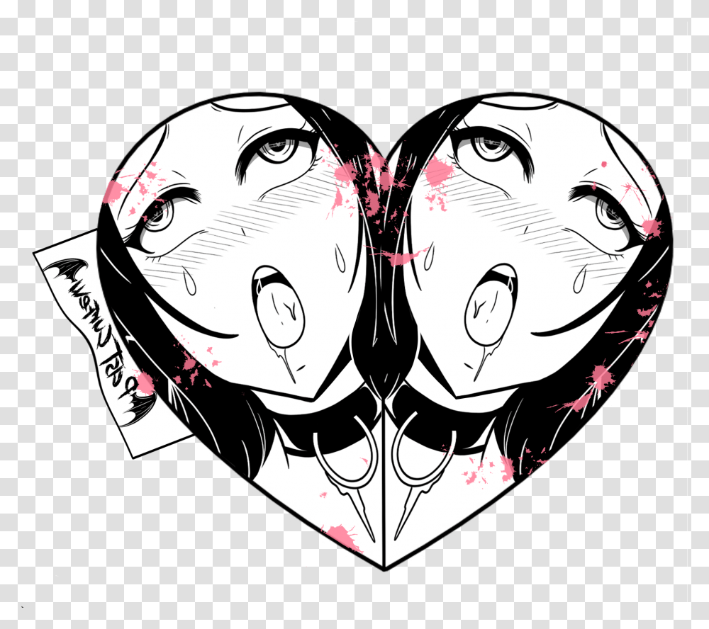 Download Ahegao Background Anime Ahegao, Stencil, Pillow, Cushion, Art Transparent Png