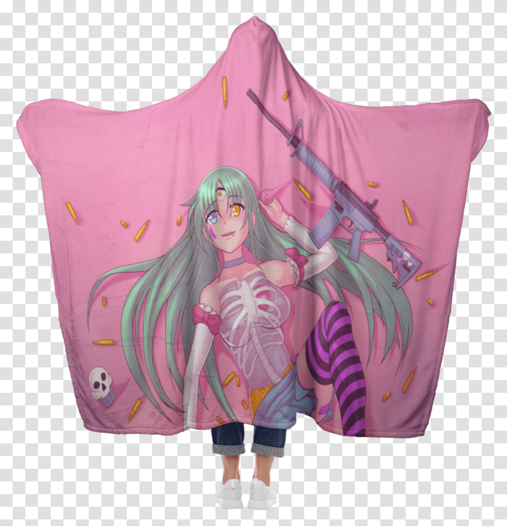 Download Akemi Hooded Blanket Bed Sheet, Cushion, Clothing, Apparel, Pillow Transparent Png
