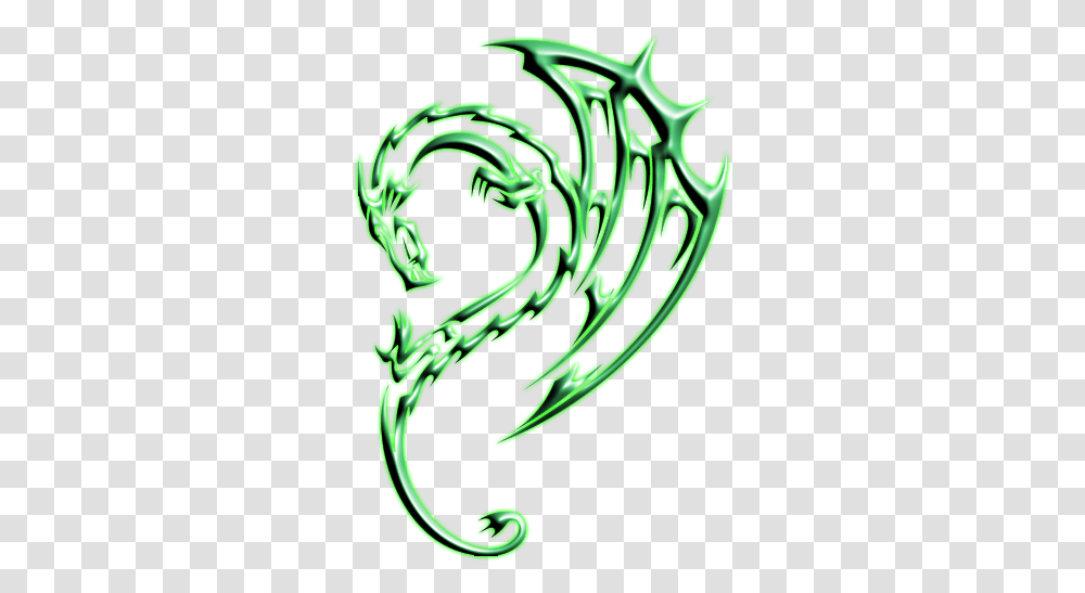 Download All Green Dragon Logo Image With No Tribal Dragon, Light, Text, Sea, Outdoors Transparent Png