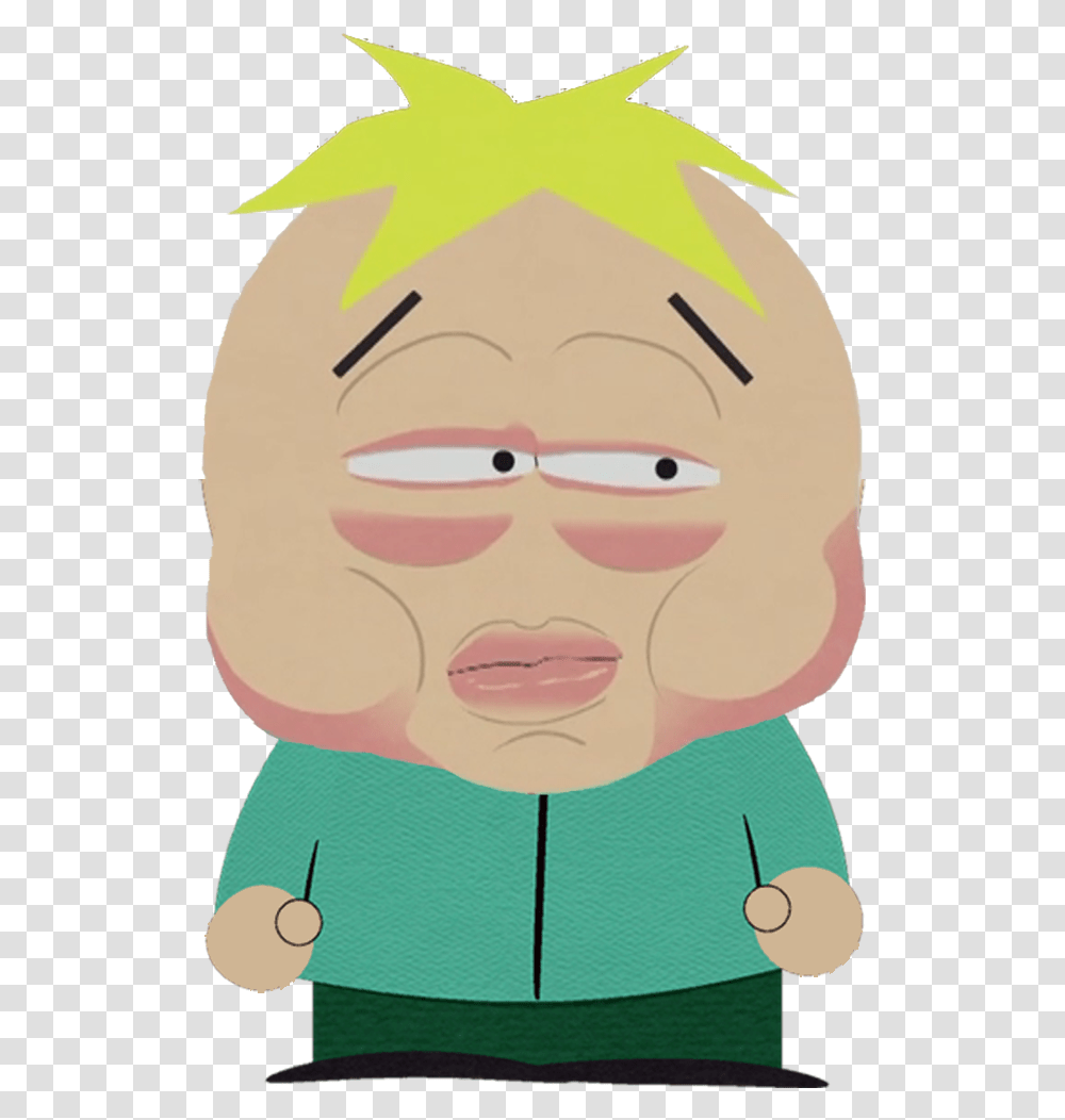Download Allergic Reaction Butters Facebook Full Size Butters Allergic South Park, Head, Beard, Plant, Plush Transparent Png