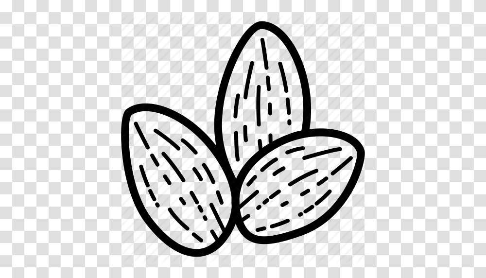 Download Almond Clipart Almond Nut Food Food Leaf Plant Font, Basket, Shopping Basket, Plectrum Transparent Png