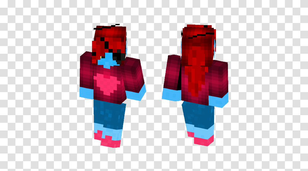 Download Alonetale Undyne W Eye Patch Minecraft Skin For Free, Logo, Trademark, First Aid Transparent Png
