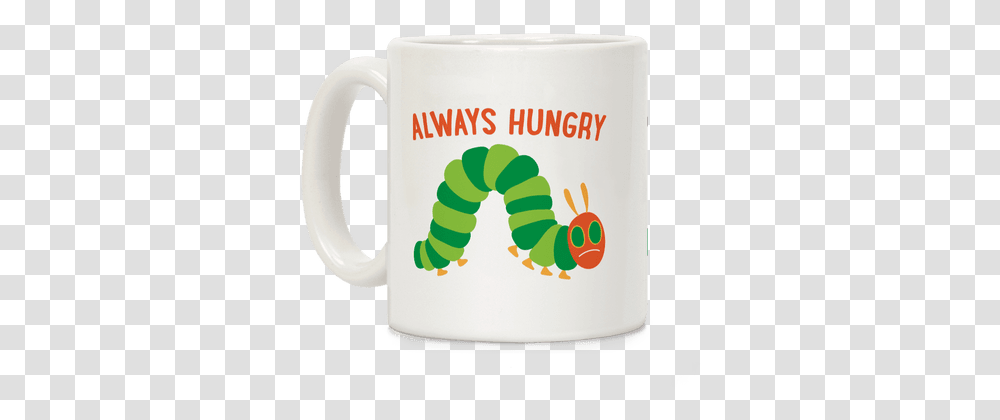 Download Always Hungry Caterpillar Coffee Mug Christmas Mug, Coffee Cup, Stein, Jug Transparent Png