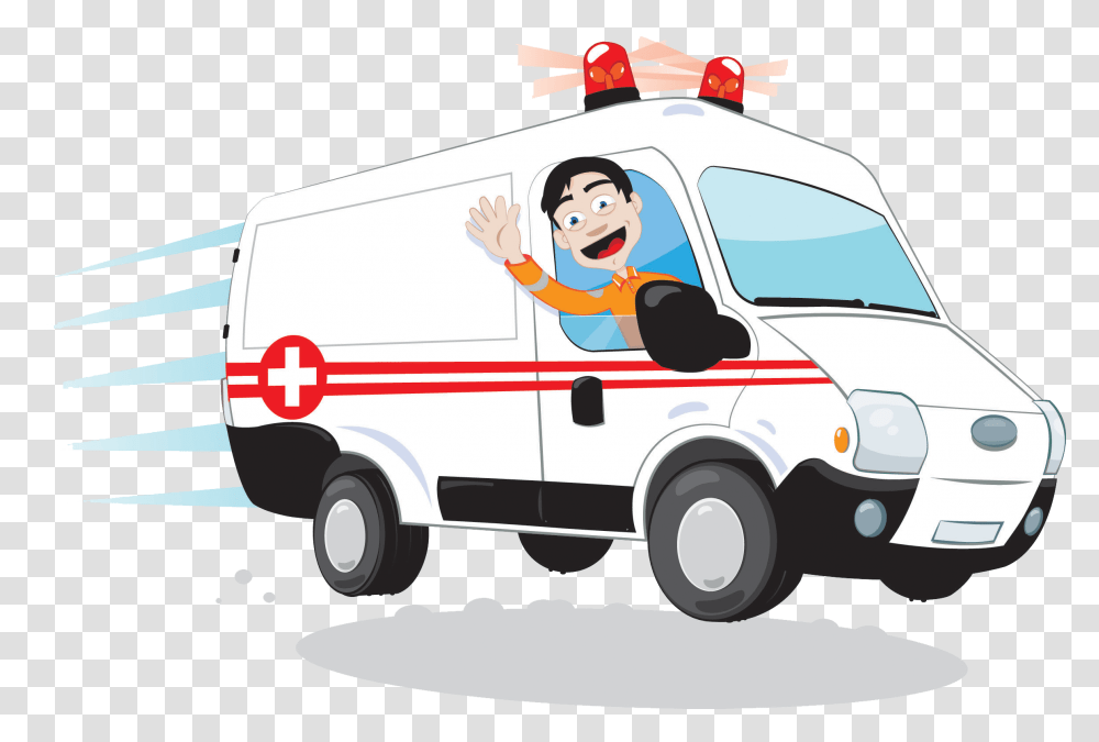 Download Ambulance Drawing Side View Ambulance Funny, Van, Vehicle, Transportation, Moving Van Transparent Png
