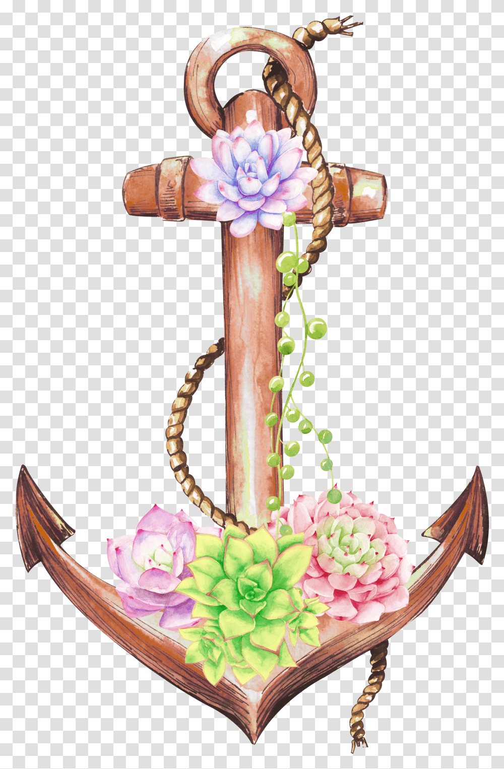 Download Anchor Flower Clipart Watercolor Clipart Transparent Png