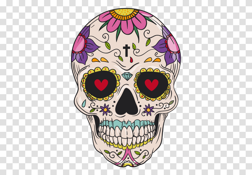 Download And Cuisine Mexican Skull Calavera Idea Pattern Day Of The Dead Skull, Doodle, Drawing Transparent Png