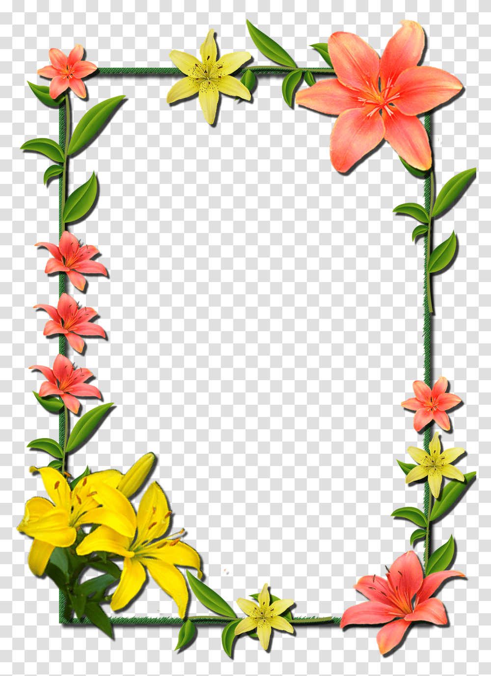 Download And Picture Flower Frame Frames Borders Hq Flower Frame For Photoshop Transparent Png