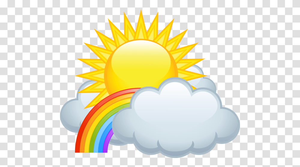 Download And Rainbow Clouds Sun Rain Cloud Clipart Free Sun Rainbow Clouds Clipart, Nature, Outdoors, Sky Transparent Png