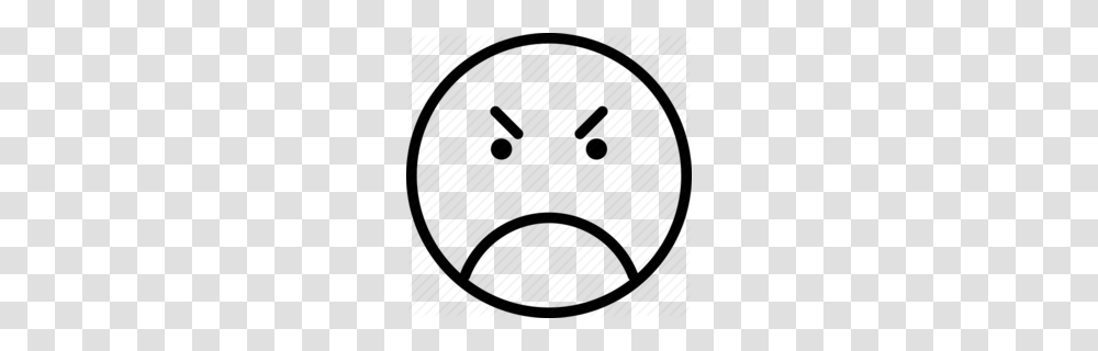 Download Angry Face Black And White Clipart Smiley Emoticon, Stencil, Adapter Transparent Png