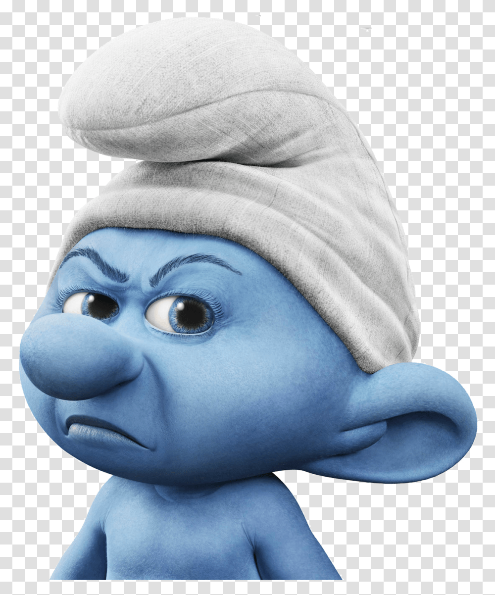Download Angry Smurf Image For Free Angry Smurf, Clothing, Apparel, Head, Figurine Transparent Png