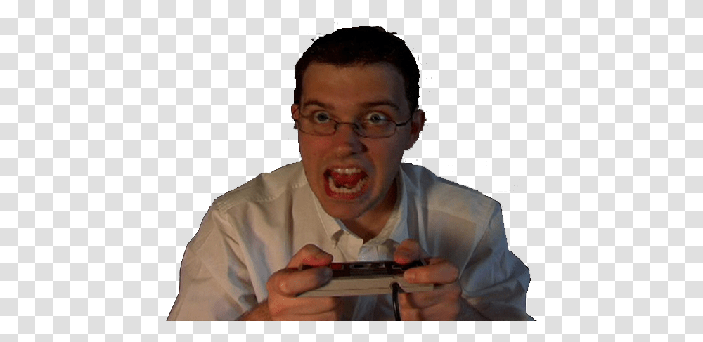 Download Angry Video Game Nerd James Rolfe Top Gun Chin Angry Video Game Nerd, Person, Clothing, Shirt, Face Transparent Png