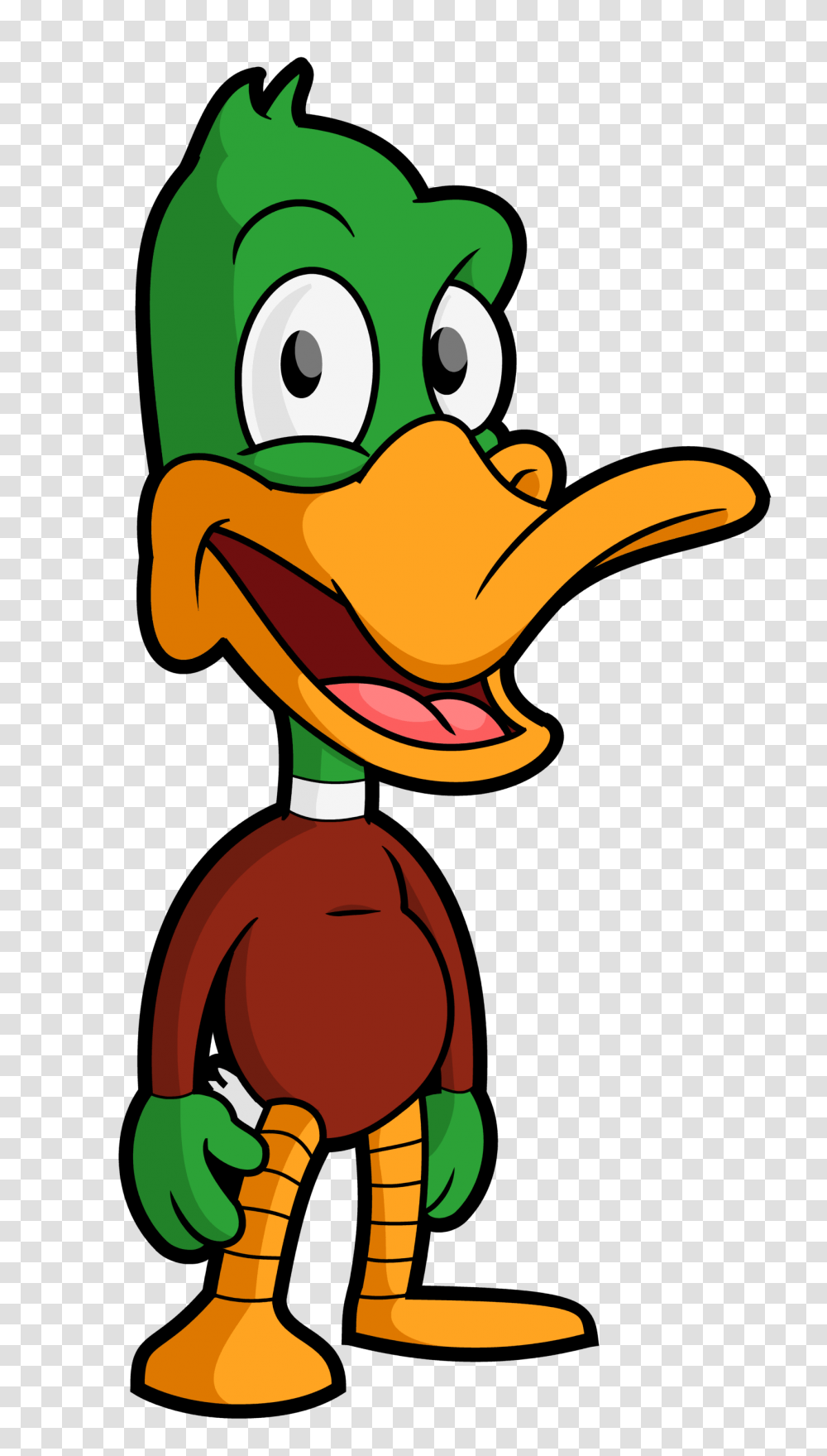 Download Animal Vector Free Cartoon Duck Vector Daffy Duck, Label, Text, Graphics, Clothing Transparent Png