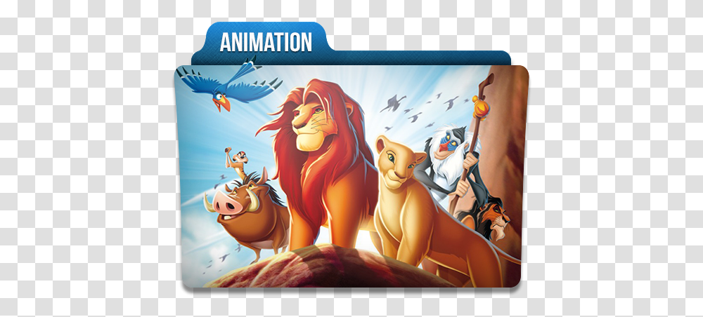 Download Animation Folder Icon Lion King Cartoon Simba Animation Folder, Mammal, Animal, Text, Clothing Transparent Png