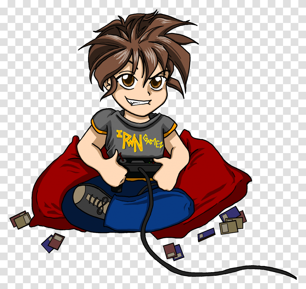 Download Anime Boy Clipart Gamer Anime Boy Anime Gamer Boy, Person, Human, Video Gaming, Comics Transparent Png