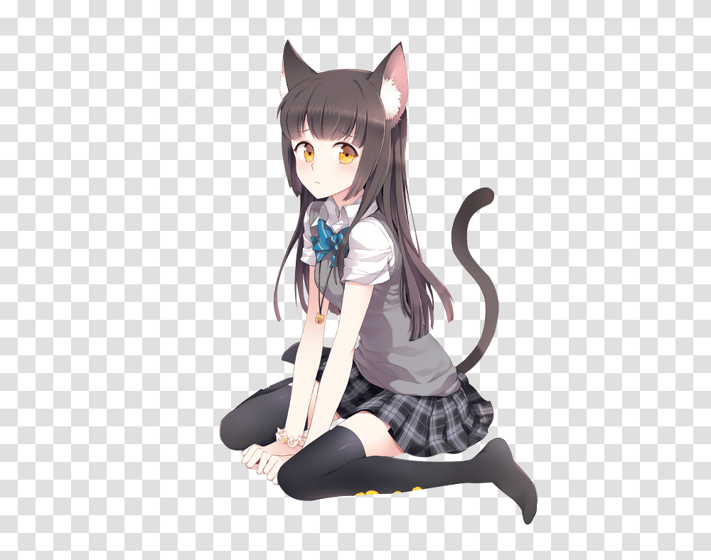 Download Anime Girl Free Image And Clipart Anime Cat Girl, Comics, Book, Manga, Person Transparent Png