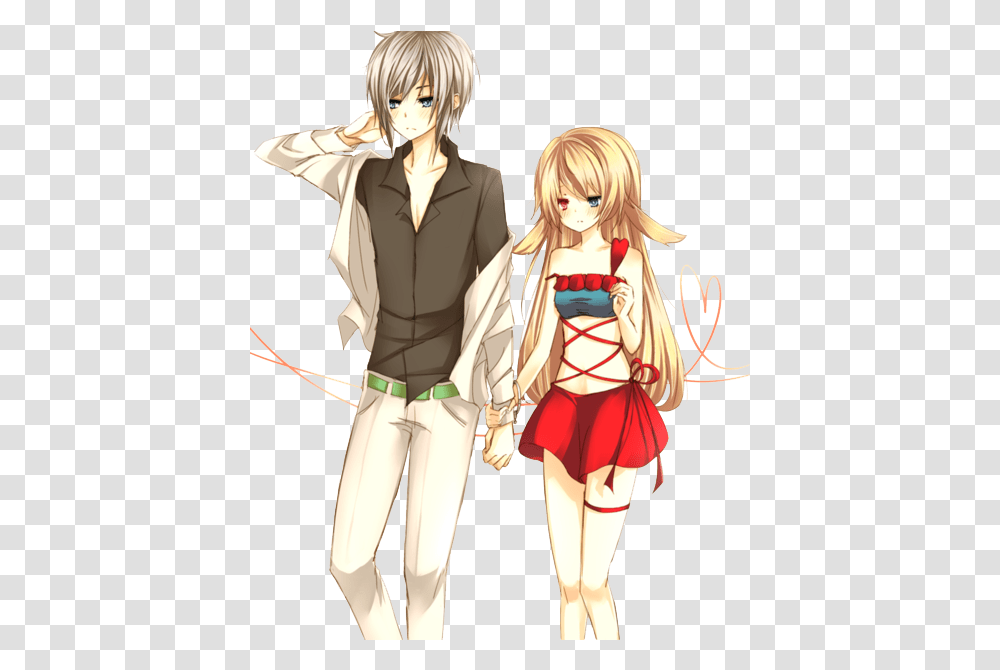 Download Anime Love Couple Picture Free Happy Valentines Day Friend, Person, Human, Comics, Book Transparent Png