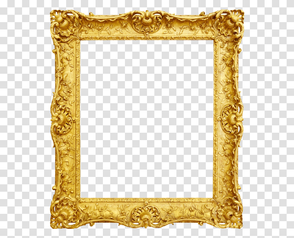 Download Antique Picture Frame Gold Gold Picture Frame Vintage, Rug, Art, Mirror, Architecture Transparent Png