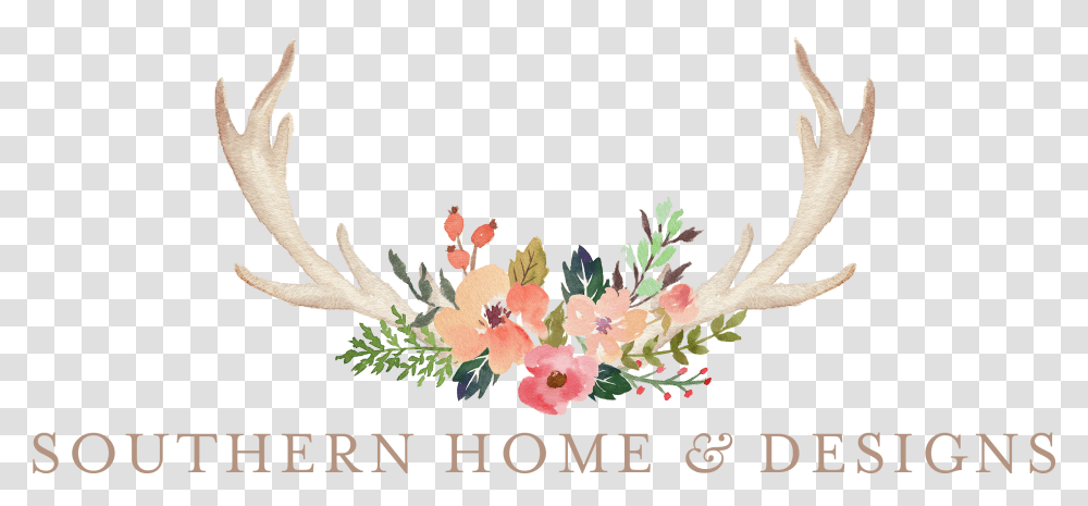Download Antlers With Flowers Uokplrs, Floral Design, Pattern, Graphics, Art Transparent Png