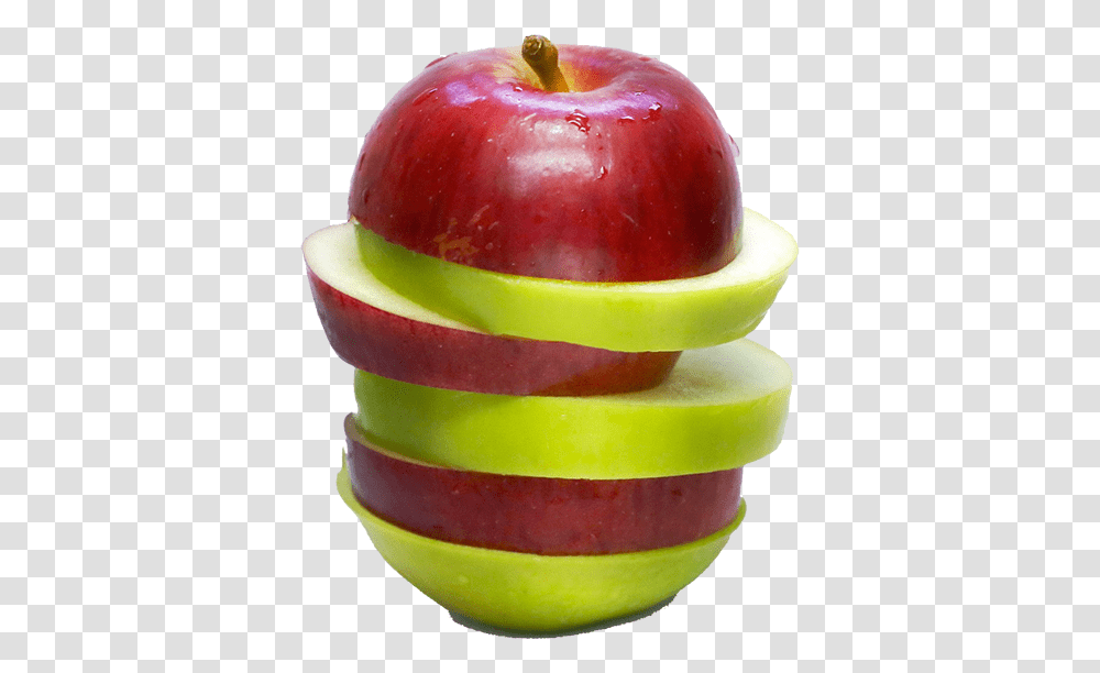 Download Apple Apple Fruits Full Size Image Pngkit Sliced Red And Green Apple, Plant, Food Transparent Png