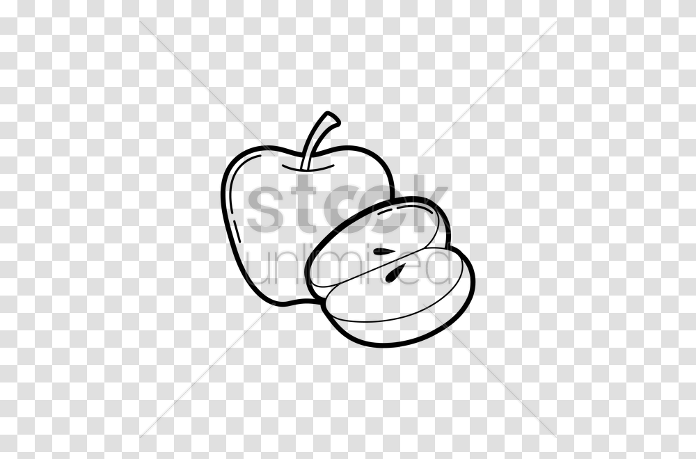 Download Apple Slice Outline Clipart Apple Pie Clip Art Clipart, Triangle, Sport, Wand Transparent Png