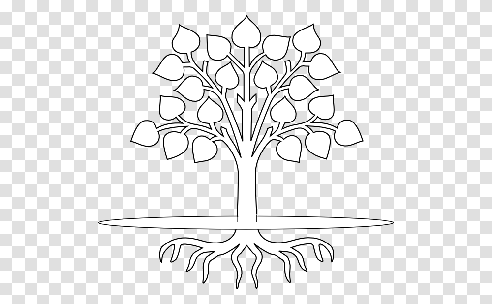 Download Apple Tree Roots Blogging Tree With Roots Black And White, Plant, Stencil Transparent Png