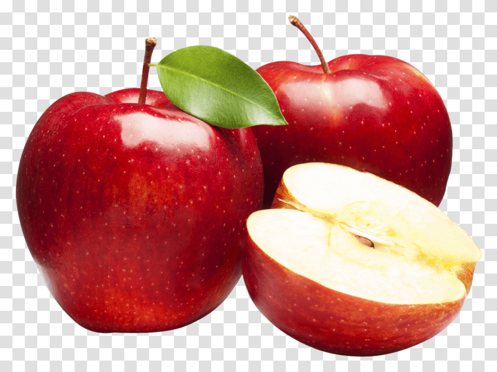 Download Apples Image Red Apple Fruit Image With Apple Fruit, Plant, Egg, Food, Leaf Transparent Png