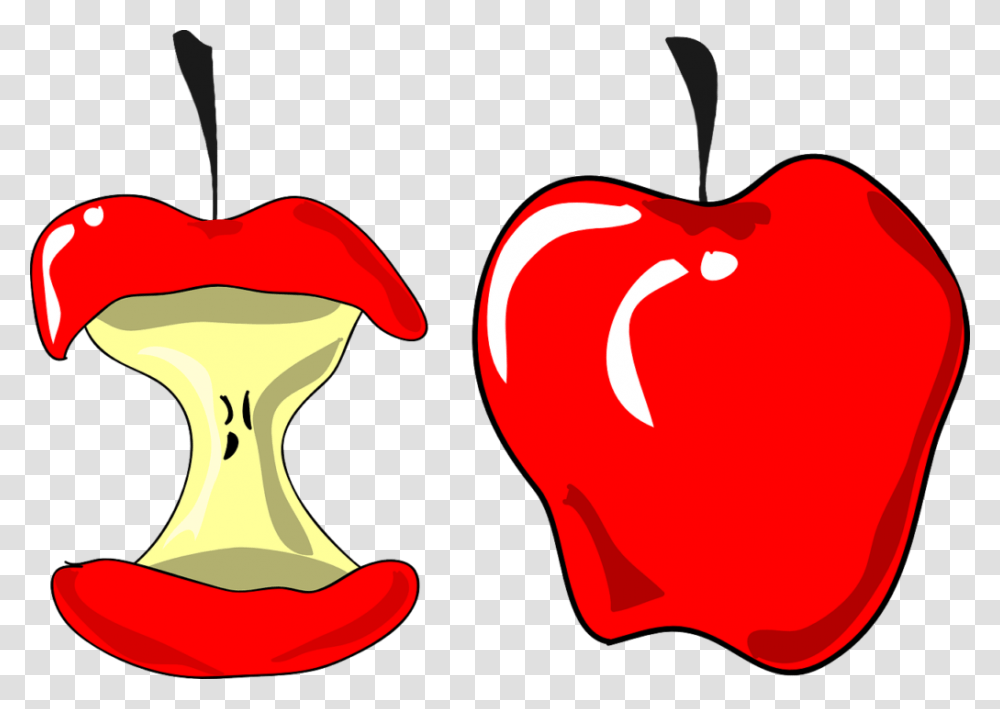 Download Apples Jokingart Com Apple Eaten Clip Art, Plant, Food, Vegetable, Pepper Transparent Png