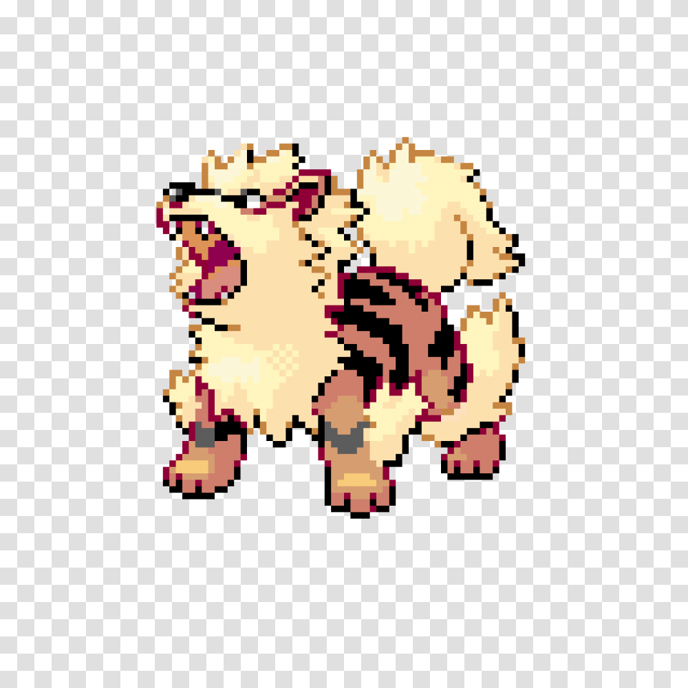 Download Arcanine Image With No Minecraft Pixel Art Pokemon, Graphics, Face, Text, Paper Transparent Png