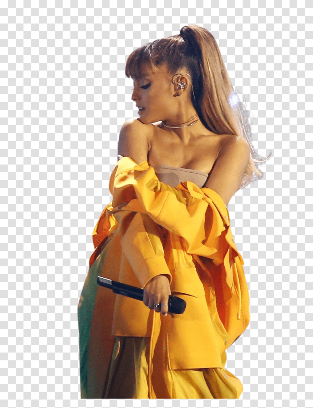 Download Ariana Grande In Yellow Dress Background Ariana Grande, Clothing, Apparel, Evening Dress, Robe Transparent Png