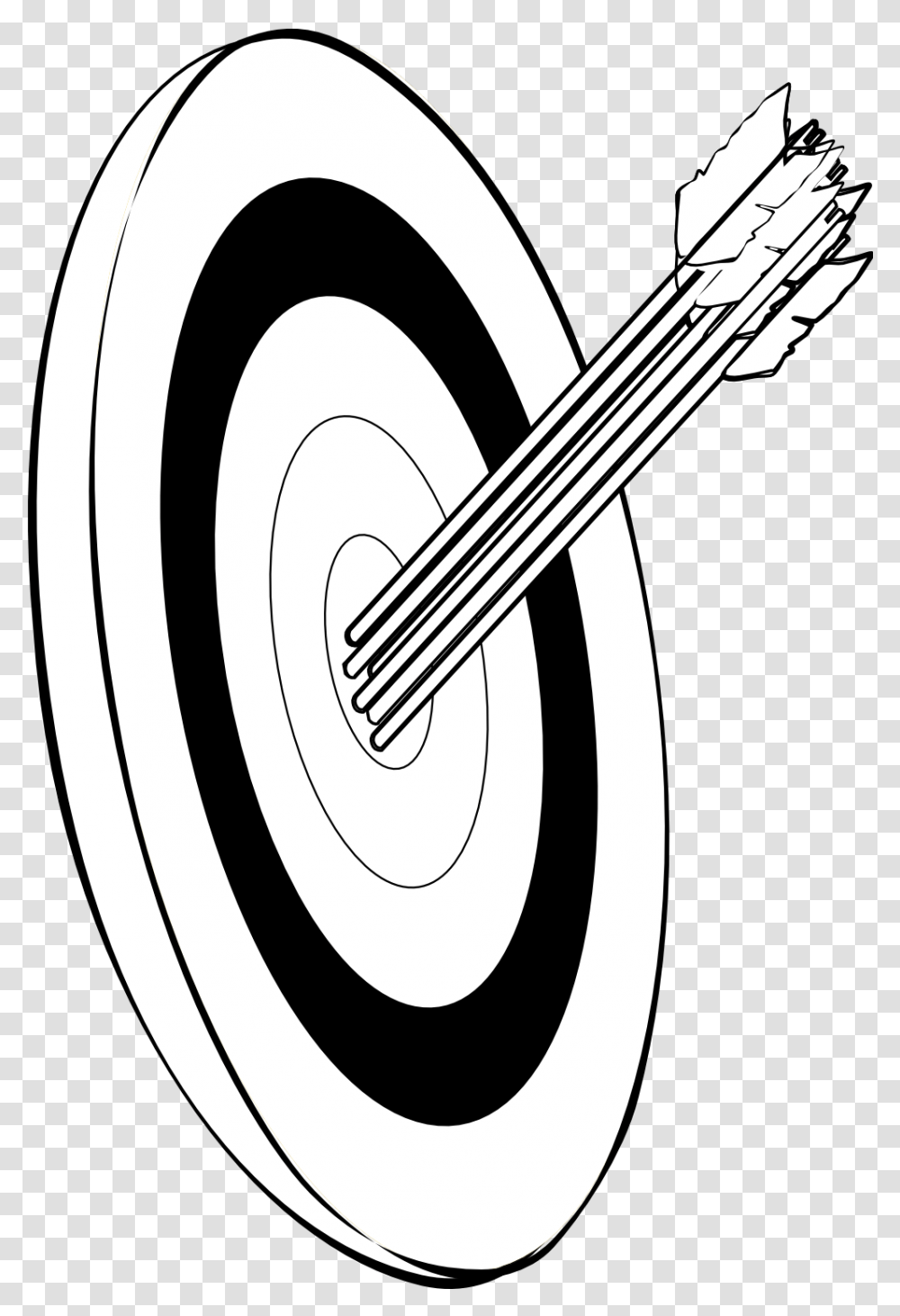 Download Arrows And Target Snarkhunter In The Gold Black And White Archery Clip Art, Darts, Game, Spiral, Shooting Range Transparent Png