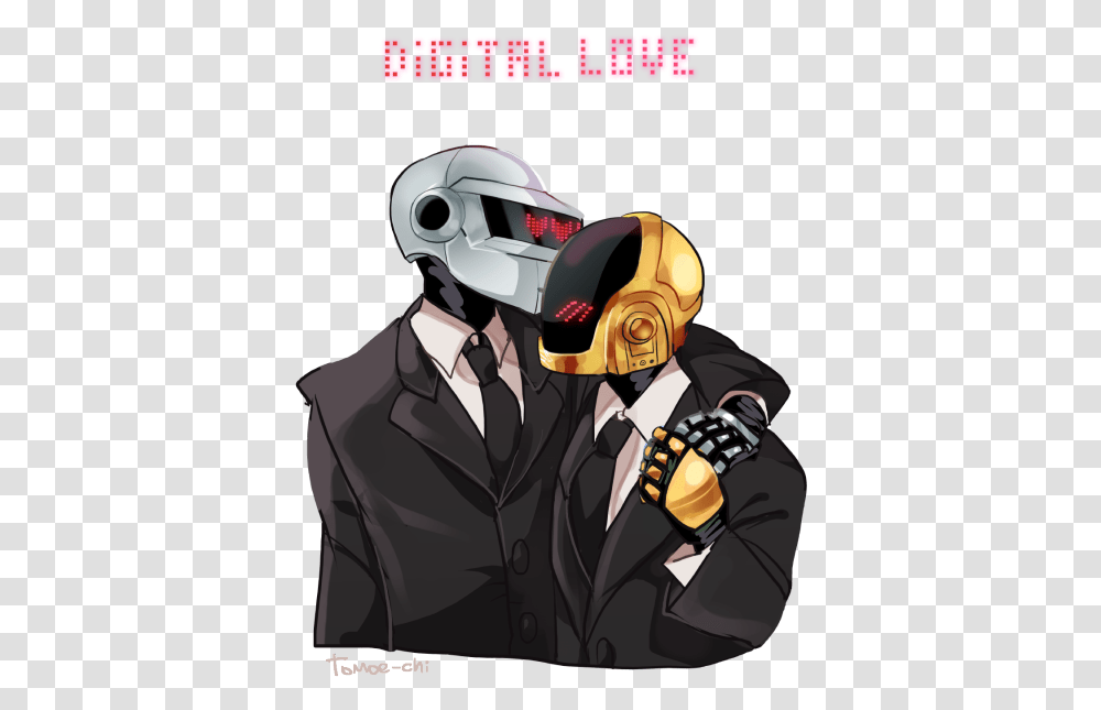 Download Art Daft Punk Digital Love Gay Robots Daft Punk Daft Punk Digital Love Art, Helmet, Clothing, Costume, Suit Transparent Png