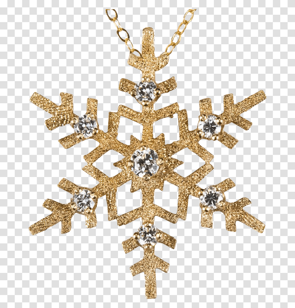 Download Art Deco Snowflake Diamond Necklace Gold Snowflake Dxf Free Download, Cross, Symbol, Crystal, Gemstone Transparent Png