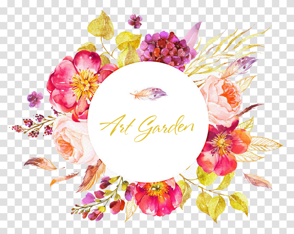 Download Artgarden Watercolor Flower Circle, Graphics, Floral Design, Pattern, Plant Transparent Png