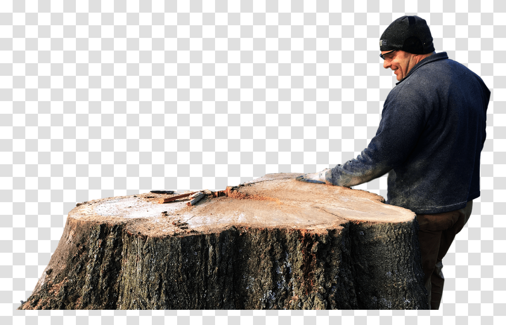 Download Arts And Crafts Tree Stump, Person, Clothing, Cap, Hat Transparent Png