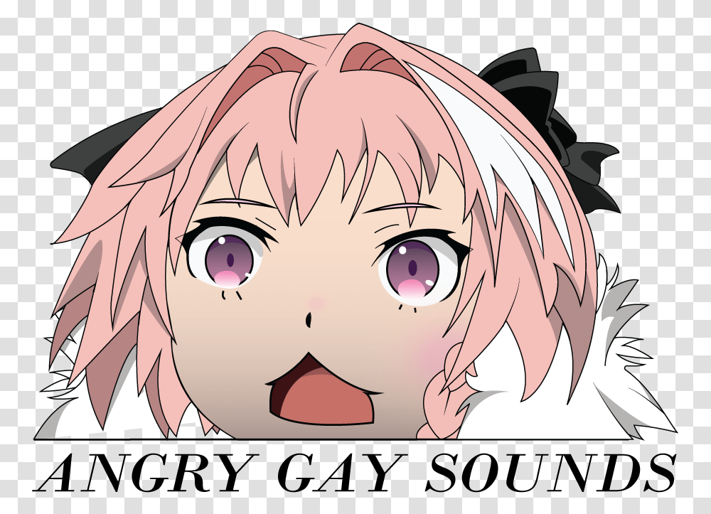 Download Astolfo Angry Gay Noises Image With No Astolfo Sticker, Manga, Comics, Book, Elephant Transparent Png