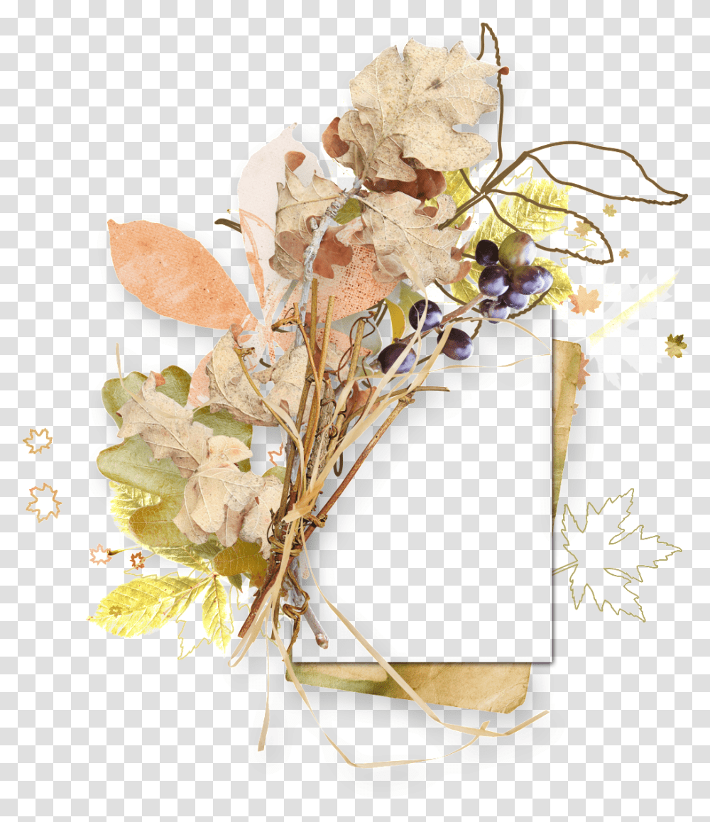 Download Autumn Leaf Border Bouquet Image With No Dibujo De Flores Antiguas En, Plant, Ikebana, Art, Vase Transparent Png