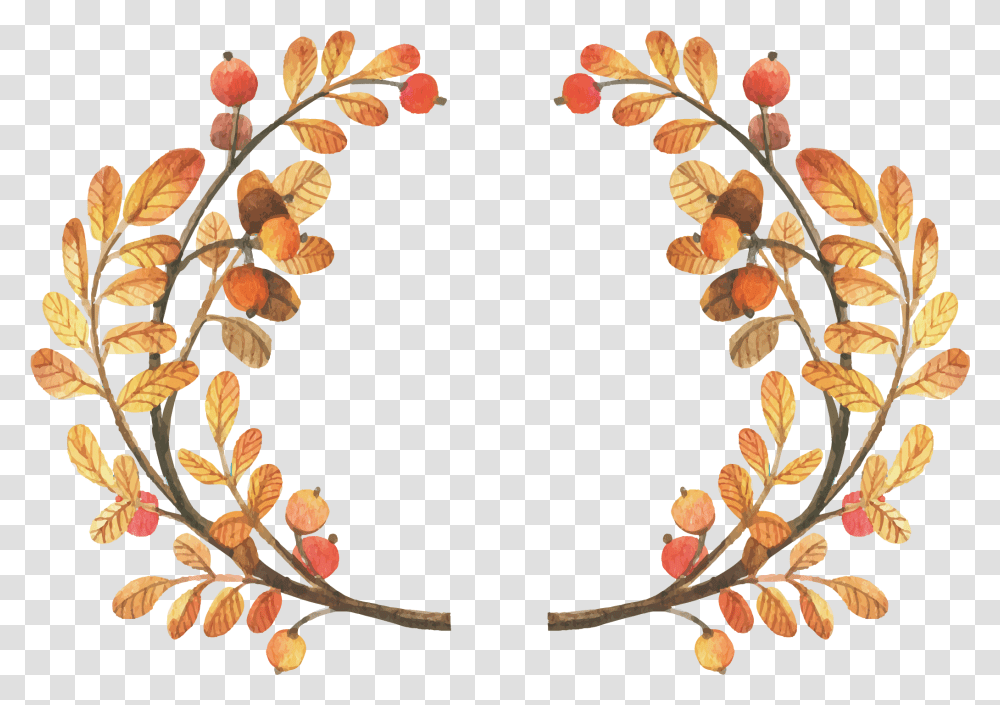 Download Autumn Leaves Border Happy Fall Yall Sign, Plant, Wreath, Graphics, Art Transparent Png