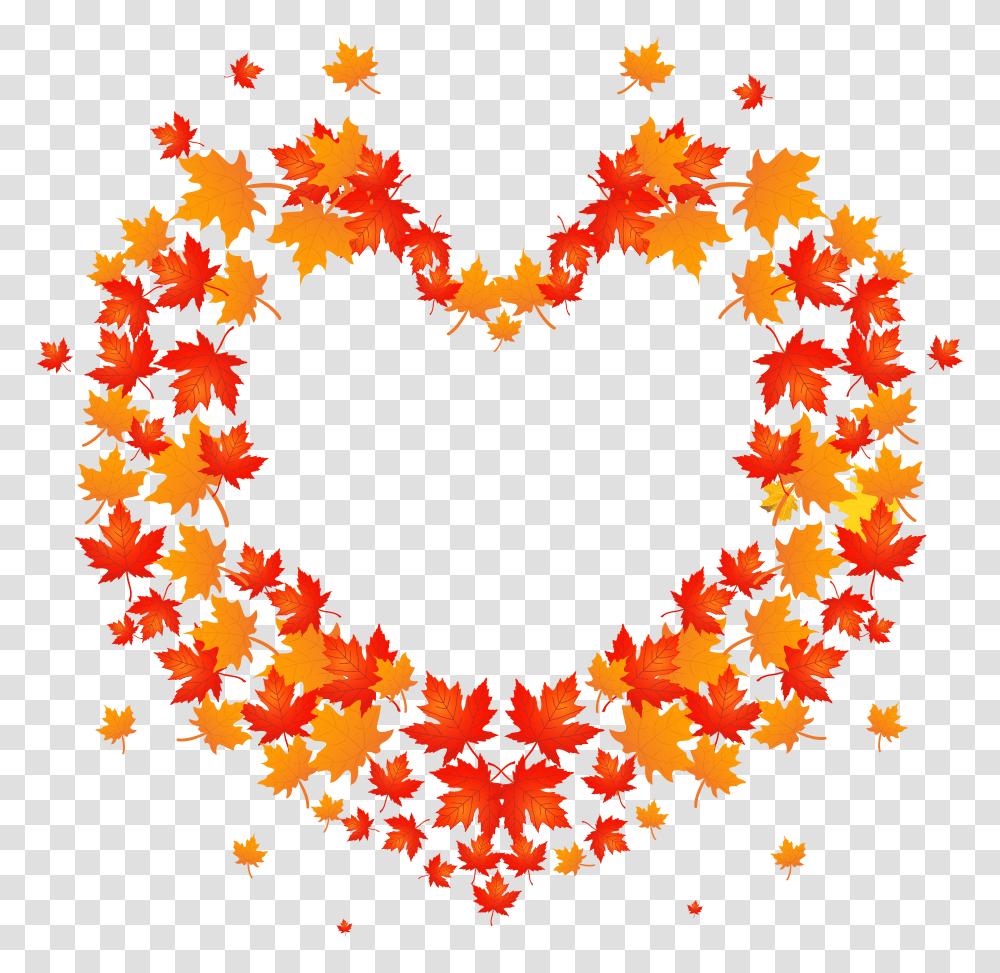 Download Autumn Leaves Heart Clip Art Image Background Transparent Png