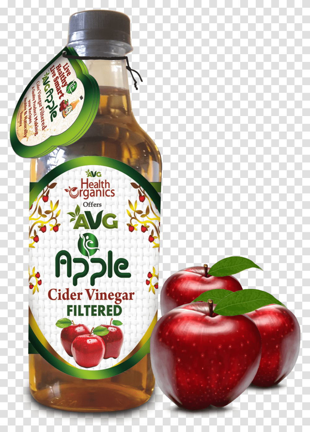 Download Avg Apple Cider Vinegar Healtheveryday, Plant, Food, Beer, Alcohol Transparent Png